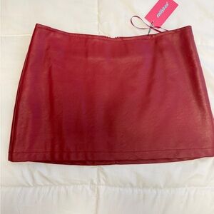 Edikted Cherry Red Mini Skirt